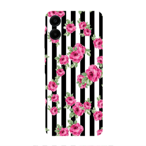 Samsung A06 Roses and black line Transparent Silicone TPU Θήκη