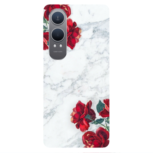 Oneplus Nord Ce 4 lite red roses marble Transparent Silicone TPU Θήκη