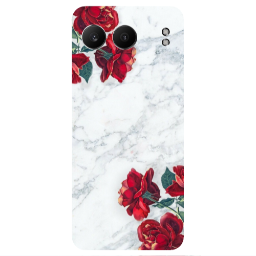 Oneplus Nord 4 red roses marble Transparent Silicone TPU Θήκη
