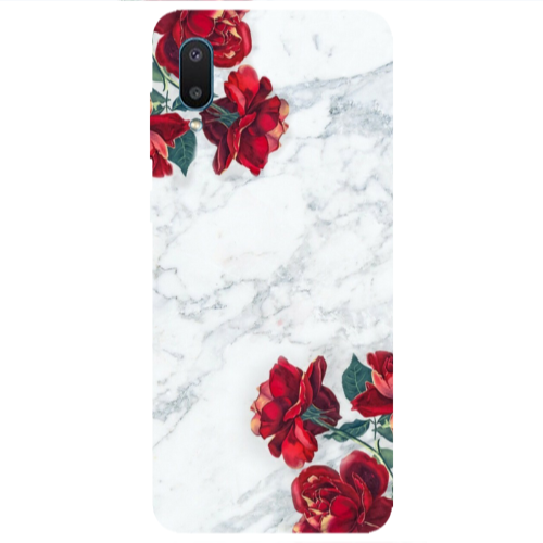 Samsung A02 red roses marble Transparent Silicone TPU Θήκη