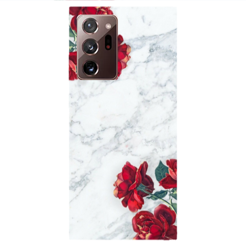 Samsung Note 20 Ultra red roses marble Transparent Silicone TPU Θήκη