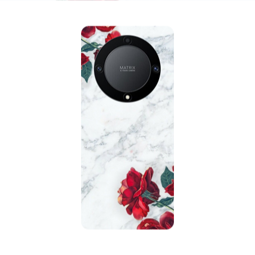 Honor Magic5 Lite 5G red roses marble Transparent Silicone TPU Θήκη
