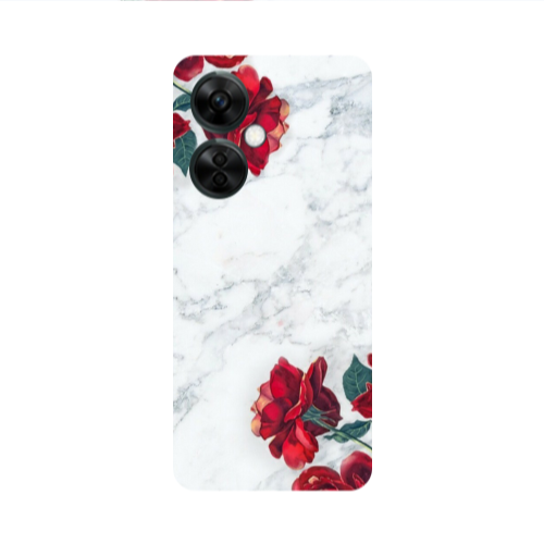 Oppo A 98 red roses marble Transparent Silicone TPU Θήκη