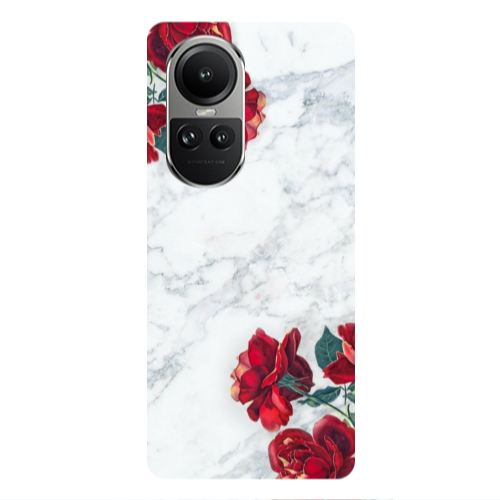 Oppo Reno10 5G red roses marble Transparent Silicone TPU Θήκη