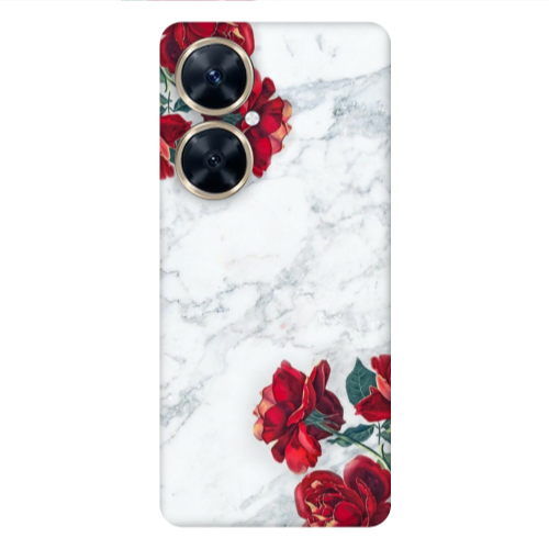 Huawei Nova 11i red roses marble Transparent Silicone TPU Θήκη