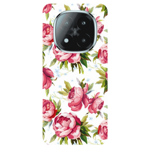 Xiaomi Redmi Note 14 Pro + 5g Pink Roses Transparent Silicone TPU Θήκη