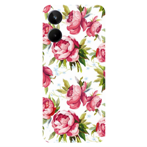 Realme 10 Pink Roses Transparent Silicone TPU Θήκη