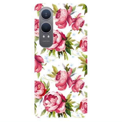 Oneplus Nord Ce 4 lite Pink Roses Transparent Silicone TPU Θήκη