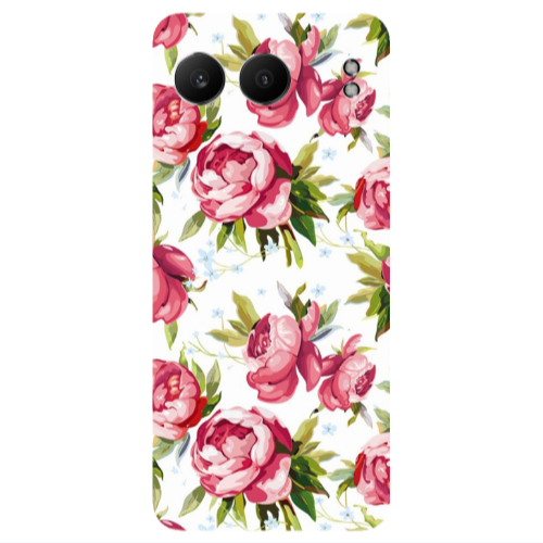 Oneplus Nord 4 Pink Roses Transparent Silicone TPU Θήκη