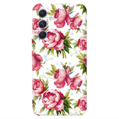 Samsung A56 Pink Roses Transparent Silicone TPU Θήκη