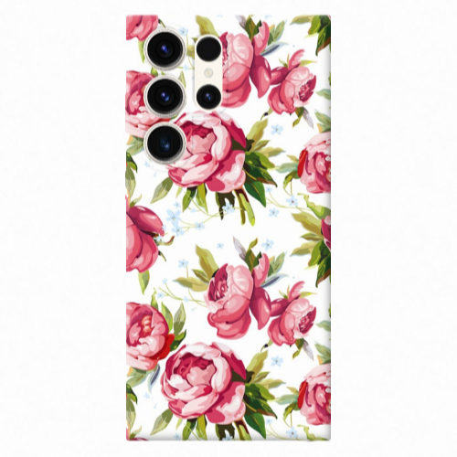 Samsung S25 Ultra Pink Roses Transparent Silicone TPU Θήκη
