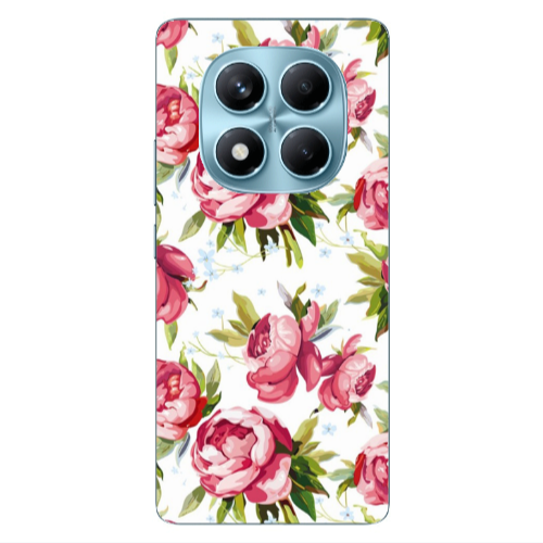 Xiaomi Redmi Note 14 Pro Pink Roses Transparent Silicone TPU Θήκη