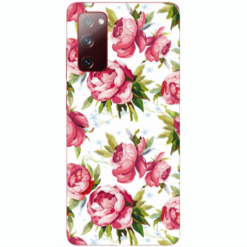 Samsung S20 FE Pink Roses Transparent Silicone TPU Θήκη