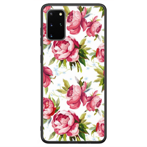 Samsung S20 FE Pink Roses Black Glossy Θήκη