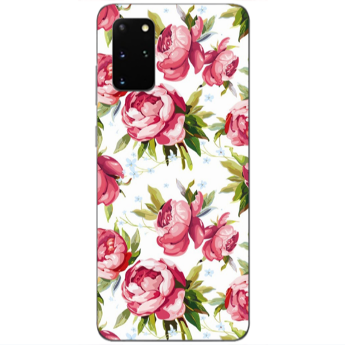 Samsung S20 Plus Pink Roses Transparent Silicone TPU Θήκη