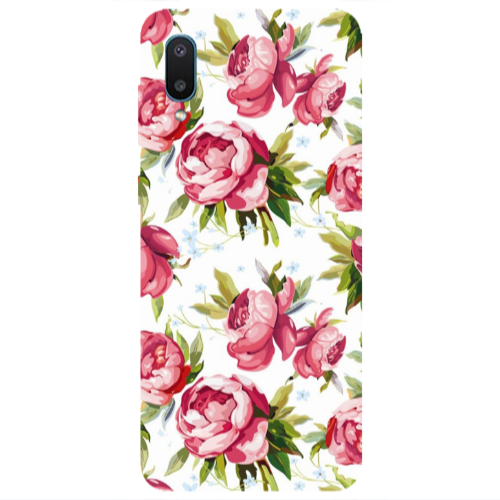 Samsung A02 Pink Roses Transparent Silicone TPU Θήκη