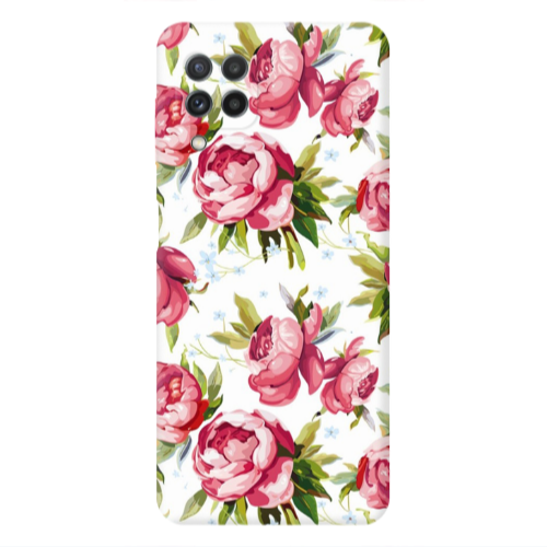 Samsung A22 4G Pink Roses Transparent Silicone TPU Θήκη