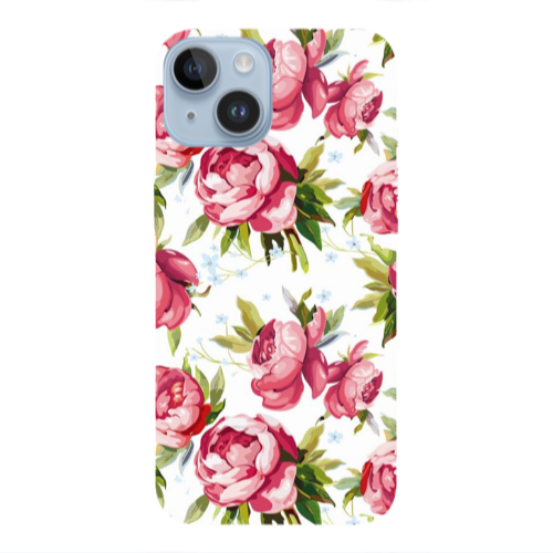 Apple iPhone 14  Pink Roses Transparent Silicone TPU Θήκη