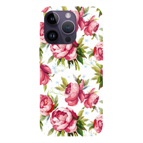 Apple iPhone 14 Pro  Pink Roses Transparent Silicone TPU Θήκη