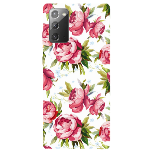 Samsung Note 20 Pink Roses Transparent Silicone TPU Θήκη