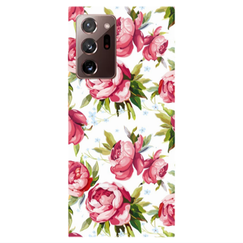 Samsung Note 20 Ultra Pink Roses Transparent Silicone TPU Θήκη