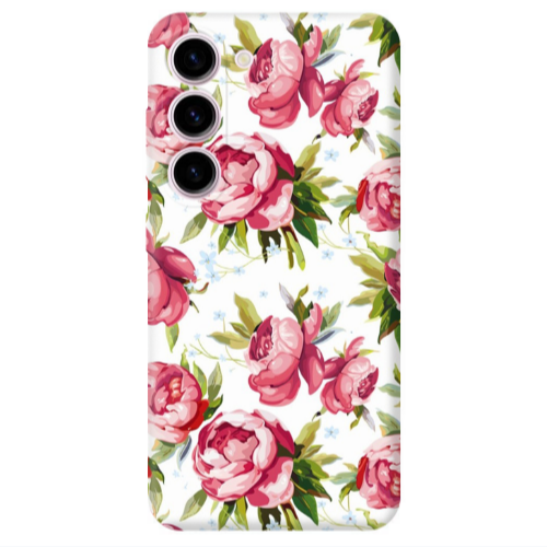 Samsung S23 Pink Roses Transparent Silicone TPU Θήκη