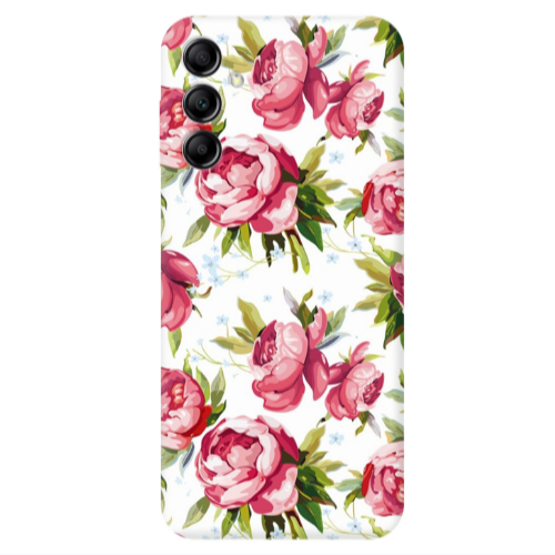 Samsung A24 Pink Roses Transparent Silicone TPU Θήκη