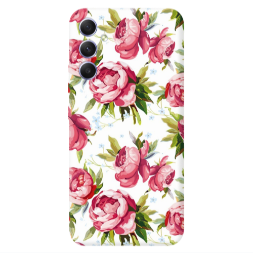 Samsung A34 Pink Roses Transparent Silicone TPU Θήκη