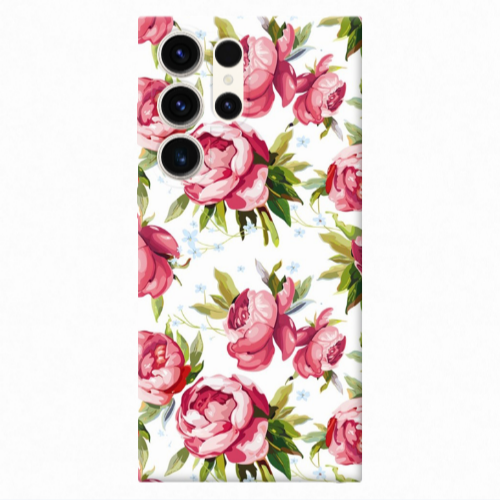 Samsung S23 Ultra Pink Roses Transparent Silicone TPU Θήκη
