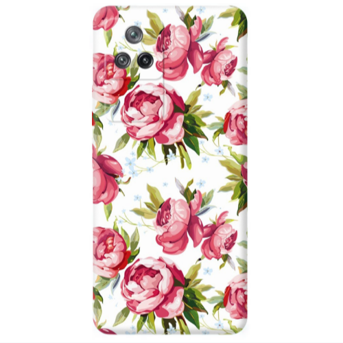 Xiaomi Poco F4 Pink Roses Transparent Silicone TPU Θήκη