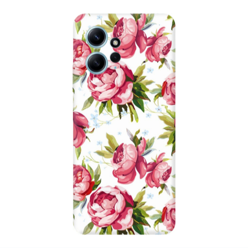 Xiaomi Redmi Note 12 4G Pink Roses Transparent Silicone TPU Θήκη