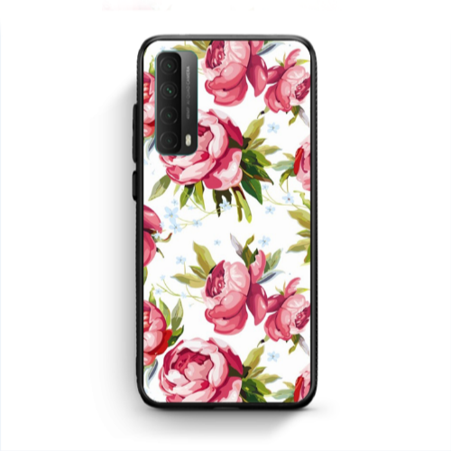 Huawei P Smart 2021 Pink Roses Black Glossy Θήκη