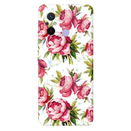Xiaomi Redmi 12C Pink Roses Transparent Silicone TPU Θήκη
