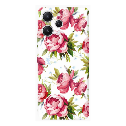 Xiaomi Redmi 12 Pink Roses Transparent Silicone TPU Θήκη