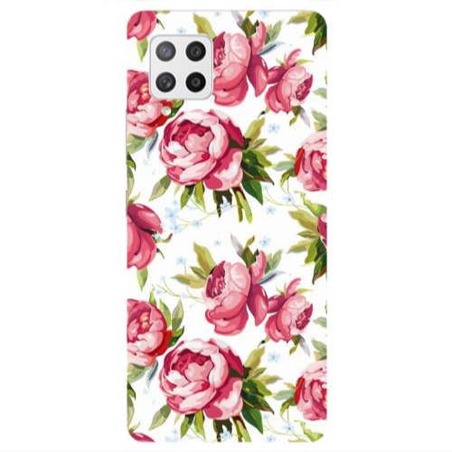 Samsung A42 5G Pink Roses Transparent Silicone TPU Θήκη