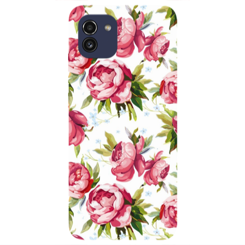 Samsung A03 Pink Roses Transparent Silicone TPU Θήκη