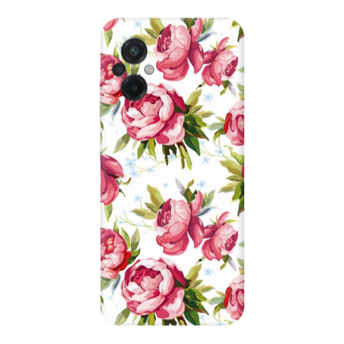 Xiaomi Poco M5 Pink Roses Transparent Silicone TPU Θήκη
