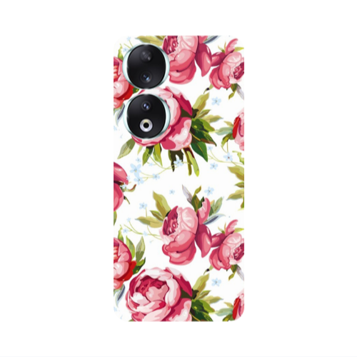 Honor 90 5G Pink Roses Transparent Silicone TPU Θήκη