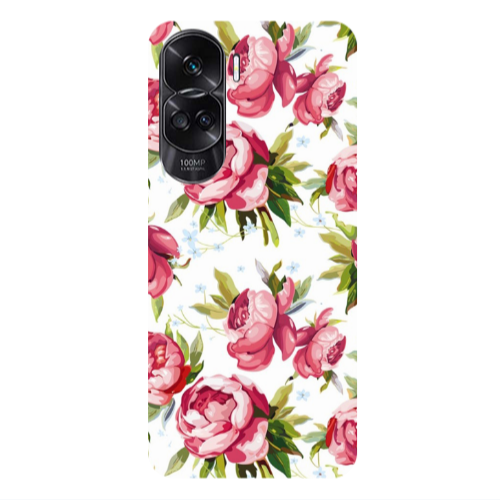 Honor 90 Lite 5G Pink Roses Transparent Silicone TPU Θήκη