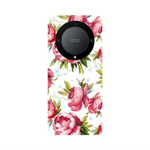Honor Magic5 Lite 5G Pink Roses Transparent Silicone TPU Θήκη
