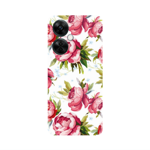 Oneplus Nord CE 3 Lite 5G Pink Roses Transparent Silicone TPU Θήκη