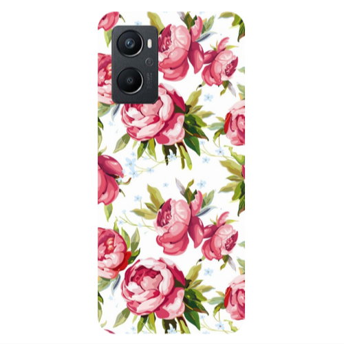Oppo A 96 Pink Roses Transparent Silicone TPU Θήκη