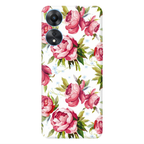 Oppo A 98 Pink Roses Transparent Silicone TPU Θήκη