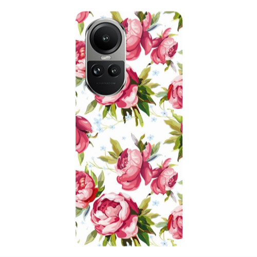 Oppo Reno10 5G Pink Roses Transparent Silicone TPU Θήκη