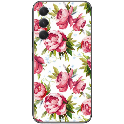 Samsung Galaxy A25 Pink Roses Transparent Silicone TPU Θήκη