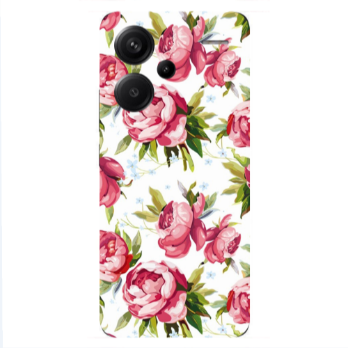 Xiaomi Redmi Note 13 Pro+ 5G  Pink Roses Transparent Silicone TPU Θήκη