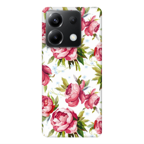 Xiaomi Poco X6 5G Pink Roses Transparent Silicone TPU Θήκη