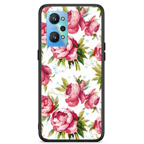 Realme Gt Neo 2 Pink Roses Black Glossy Θήκη