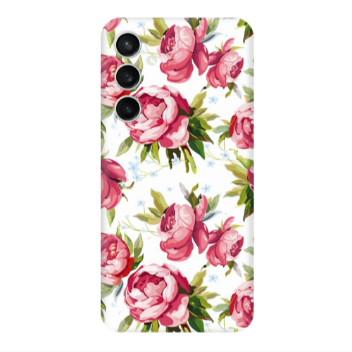 Samsung S24 Plus Pink Roses Transparent Silicone TPU Θήκη