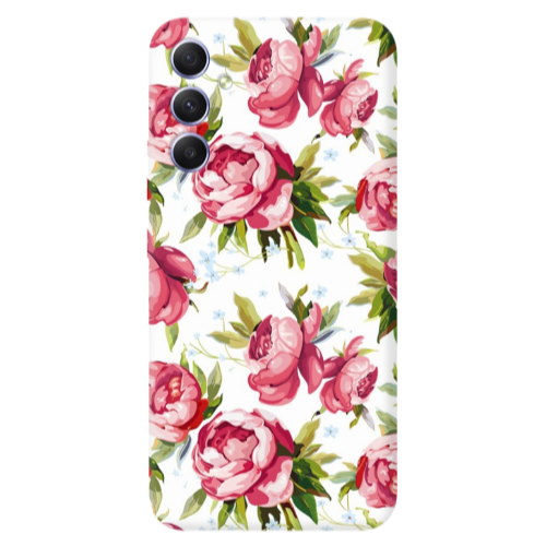Samsung A16 Pink Roses Transparent Silicone TPU Θήκη